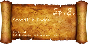 Szoták Endre névjegykártya