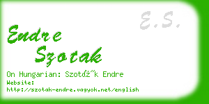 endre szotak business card